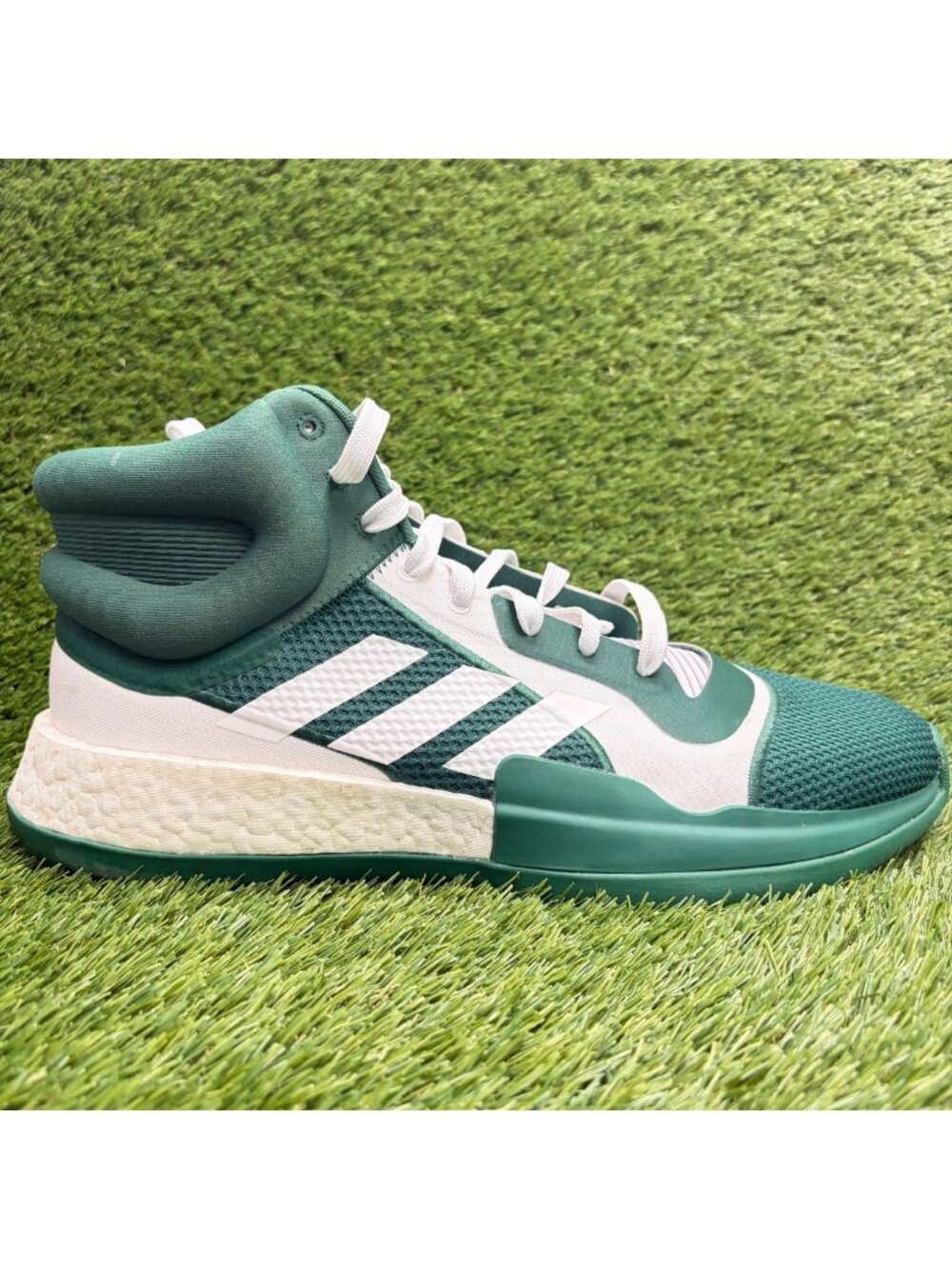 Adidas Marquee Boost Mid Mens Size 15 Green Athletic Basketball Shoes Sneakers